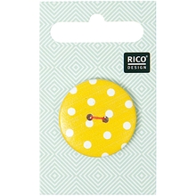 RICO Design пуговицы желтая с точками 3 см