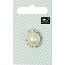 RICO Design пуговица декоративная жемчужина со стразами 2 см