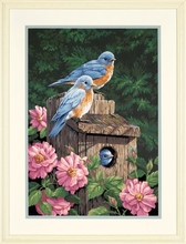 Набор для раскрашивания (акрил): Синие птички в саду, 36х51 см