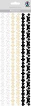 URSUS Бордюры фетровые самоклеящиеся, №1 черные-кремовые-белые, длина 31,5см, 6 шт.
