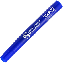 Маркер перманентный, 2-3 мм, синий, пулевидный нак., SPONSOR, SMP02