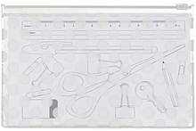 RICO Design папка-конверт на молнии прозрачная в белый горох 130x207 мм