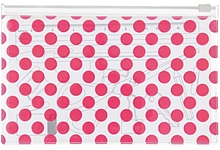 RICO Design папка-конверт на молнии прозрачная в розовый горох 130x207 мм