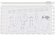 RICO Design папка-конверт на молнии прозрачная белые ромбы 80x134 мм