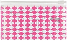 RICO Design папка-конверт на молнии прозрачная розовые ромбы 80x134 мм