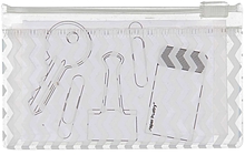 RICO Design папка-конверт на молнии прозрачная белый зигзаг 65x100 мм