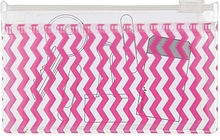 RICO Design папка-конверт на молнии прозрачная розовый зигзаг 65x100 мм