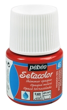 Pebeo Краска Setacolor для темных и светлых тканей 45 мл мерцающая цв. PASSION RED