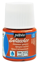 Pebeo Краска Setacolor для темных и светлых тканей 45 мл мерцающая цв.  BRICK RED
