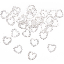 RICO Design конфетти сердце из бусин белое 1,1 см, 30 шт