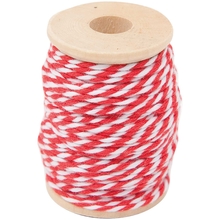 RICO Design шнур хлопковый красный/белый 15м