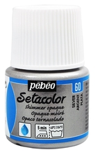 Pebeo Краска Setacolor для темных и светлых тканей 45 мл мерцающая цв. SILVER