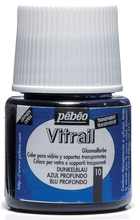 Pebeo Vitrail краска лаковая для стекла прозрачная 45 мл цв. DEEP BLUE