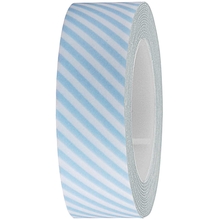 RICO Design лента клейкая голубая в косую полоску 1,5 см х 10 м