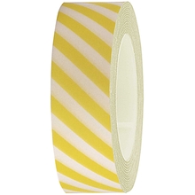 RICO Design лента клейкая неоновая желтая в косую полоску 15мм х 10м