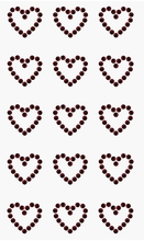 RICO Design стразы самоклеющиеся сердца №3 красные, 7х15см