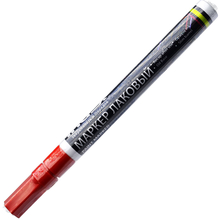 Маркер-краска лаковый, 1-2 мм, красный, пулевидный нак., INDEX