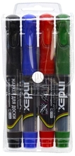 Набор маркеров для белой доски, 2 - 3 мм, (зеленый, красный, синий, черный), пулевидный нак., INDEX, (
