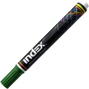 Маркер для белой доски, 1-5 мм, зеленый, клиновидный нак., INDEX