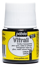Pebeo Vitrail краска лаковая для стекла прозрачная 45 мл цв. LEMON