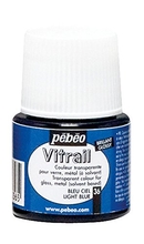 Pebeo Vitrail краска лаковая для стекла прозрачная 45 мл цв. SKY BLUE
